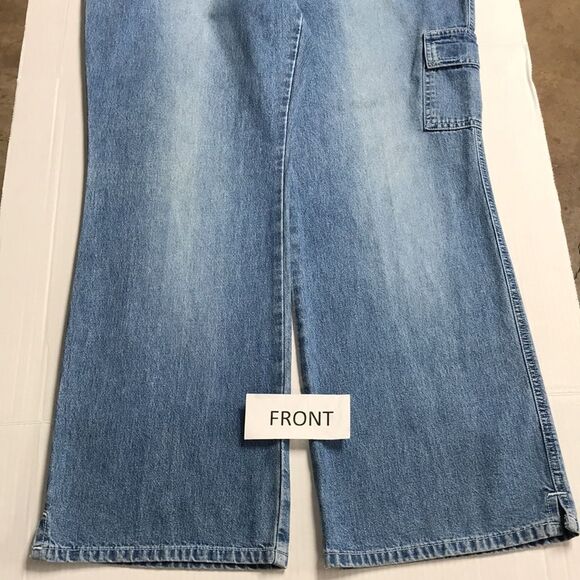 HYDRAULIC Baggy Utility Cargo Jeans Size 19/20 Wide Leg‎ Flare Denim 80s 90s VTG - Picture 4 of 15